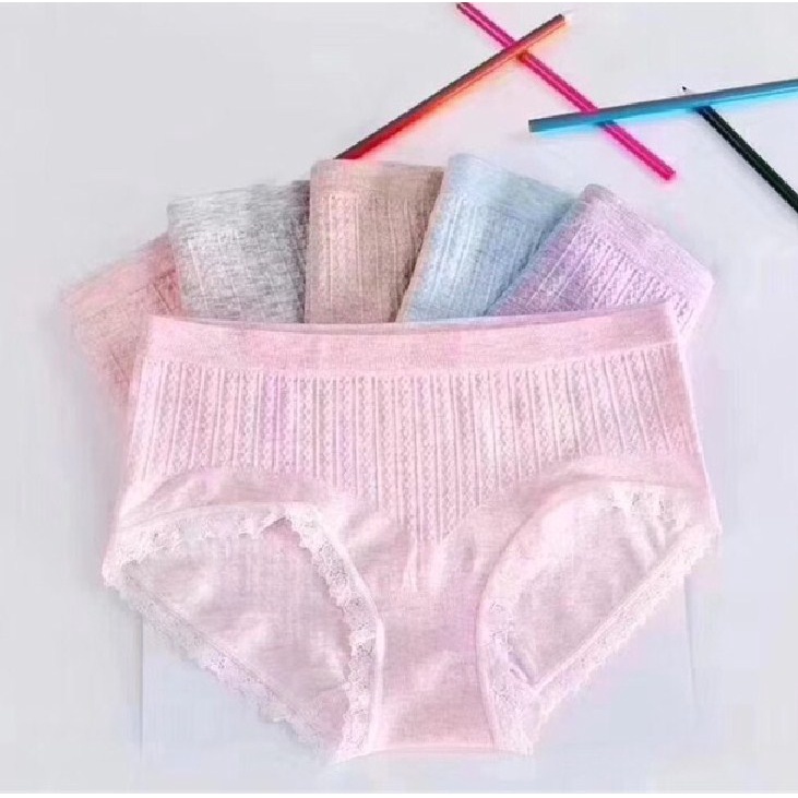 SET 3 Quần Lót Cotton Kháng Khuẩn  Mềm Mại Màu TrơnThoải Mái Cho Nữ LOTNU05