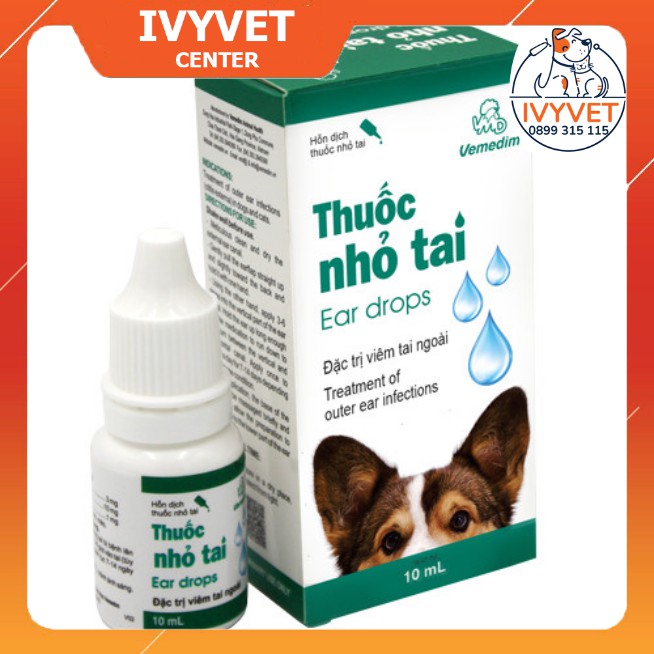 [Mã PET50K giảm Giảm 10% - Tối đa 50K đơn từ 250K] Thuốc trị viêm tai chó mèo Ear Drops 10ml hàng chính hãng