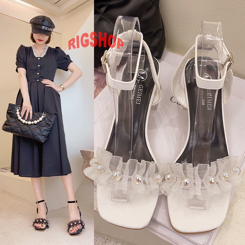GIÀY CAO GÓT ĐẾ TRONG QUAI BÈO NGỌC ĐẾ 5CM SIÊU HOT D25