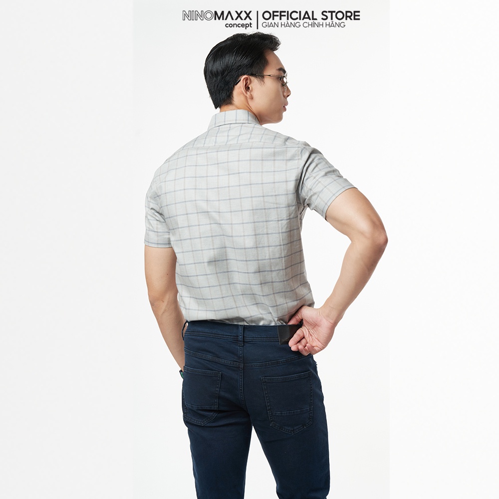 Áo sơ mi Nam caro melange cotton chống nhăn N&amp;M 2110026