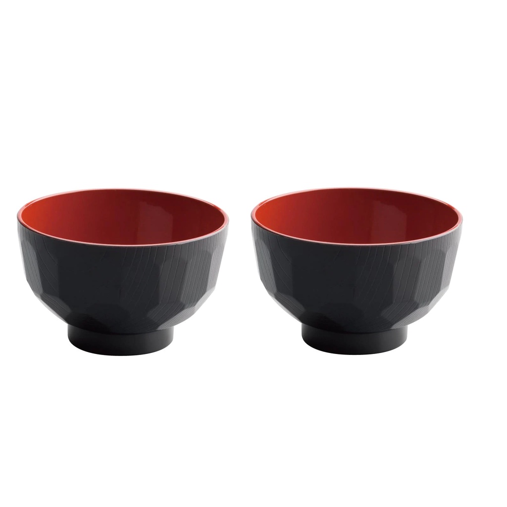 Daiso Chén Kiểu Nhật Yamanaka-Nuri 11Cm Soup Bowl Outside Black And Inside Vermilion And Tortoise Shell Pattern