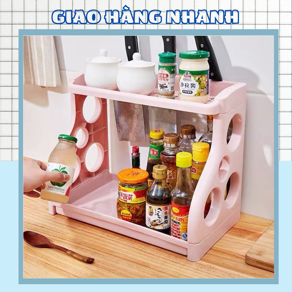 Kệ Gia Vị Nhà Bếp Đa Năng Kệ Đựng Gia Vị 2 Tầng Nhựa Hình Chữ H 88277 Shop Giao Hàng Nhanh