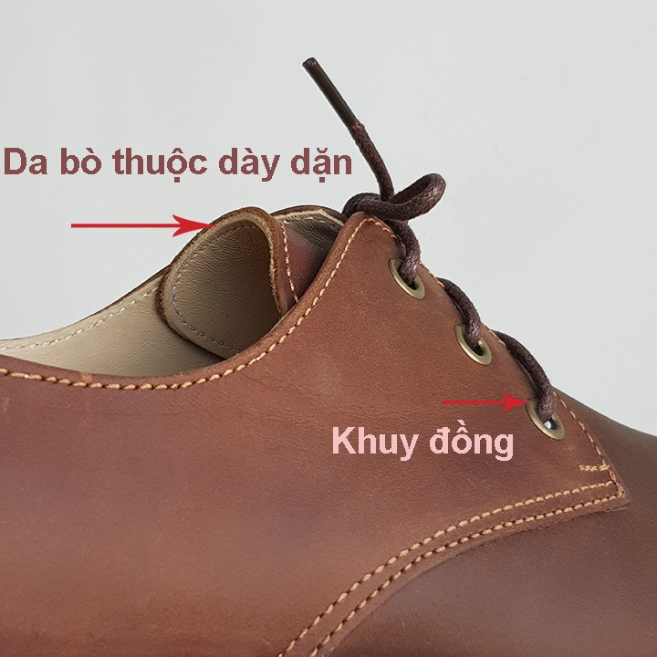 Giày Tây Nam Da Bò Sáp Nâu Mã Dr088
