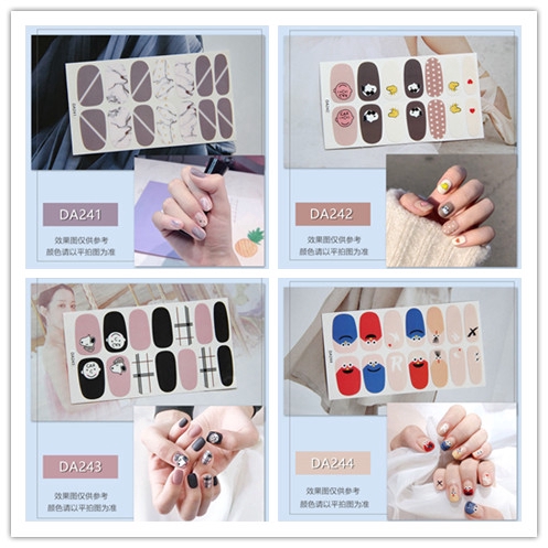 Bộ nhãn dán móng tay trang trí nghệ thuật 3D phong cách Hàn Quốc dễ thương