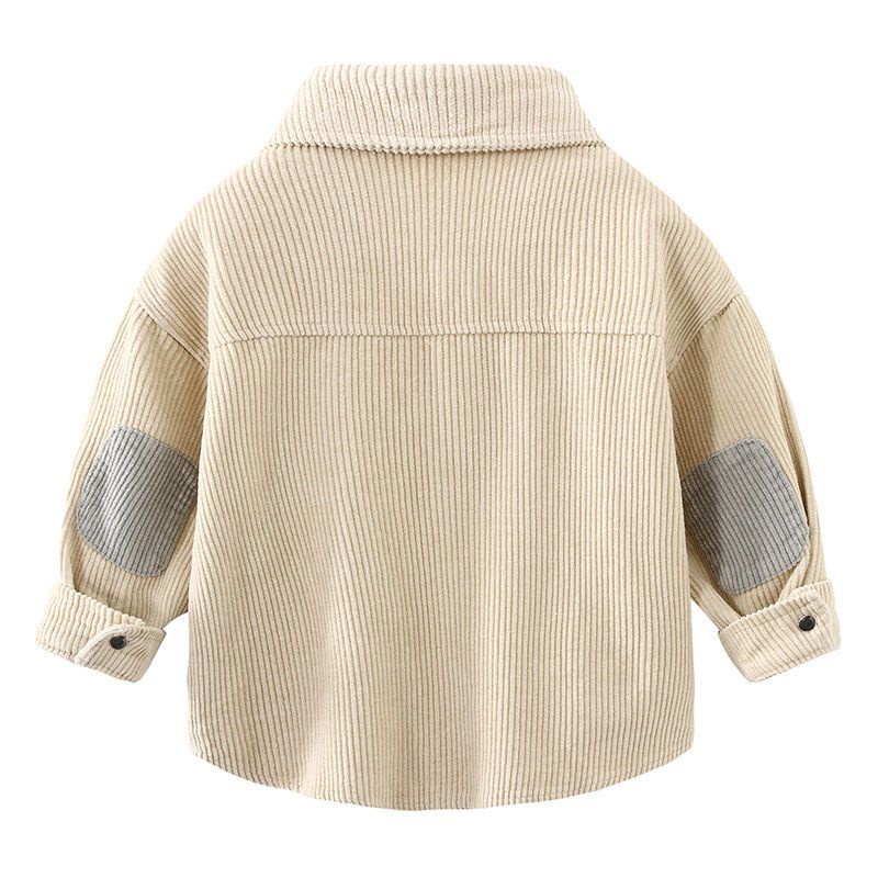 Áo Khoác Sơ Mi Tay Dài Chất Liệu Nhung Mỏng Thời Trang Mùa Thu Cho Bé Trai