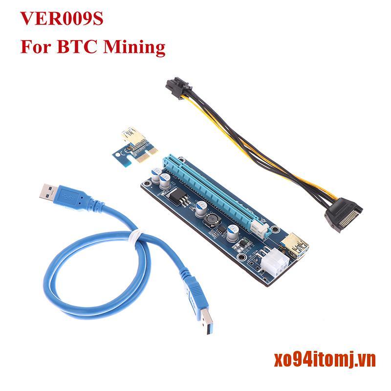 Card Mở Rộng Pcie Ver009S Usb 3.0 Pci-E Riser Express 1x Sang 16x Cho Btc M