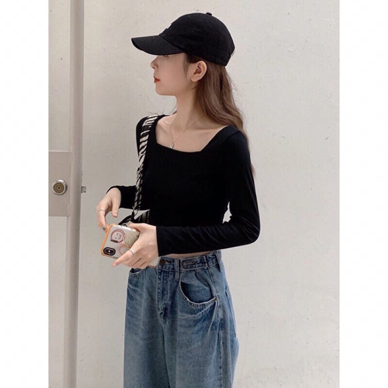 ÁO CROPTOP CỔ VUÔNG CHẤT COTTON ĐẸP LOẠI 1 | BigBuy360 - bigbuy360.vn