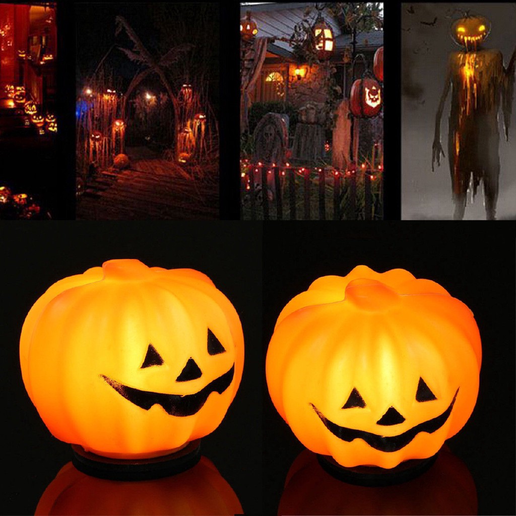 1 Đèn Led Mini Hình Quả Bí Ngô Dùng Trang Trí Halloween