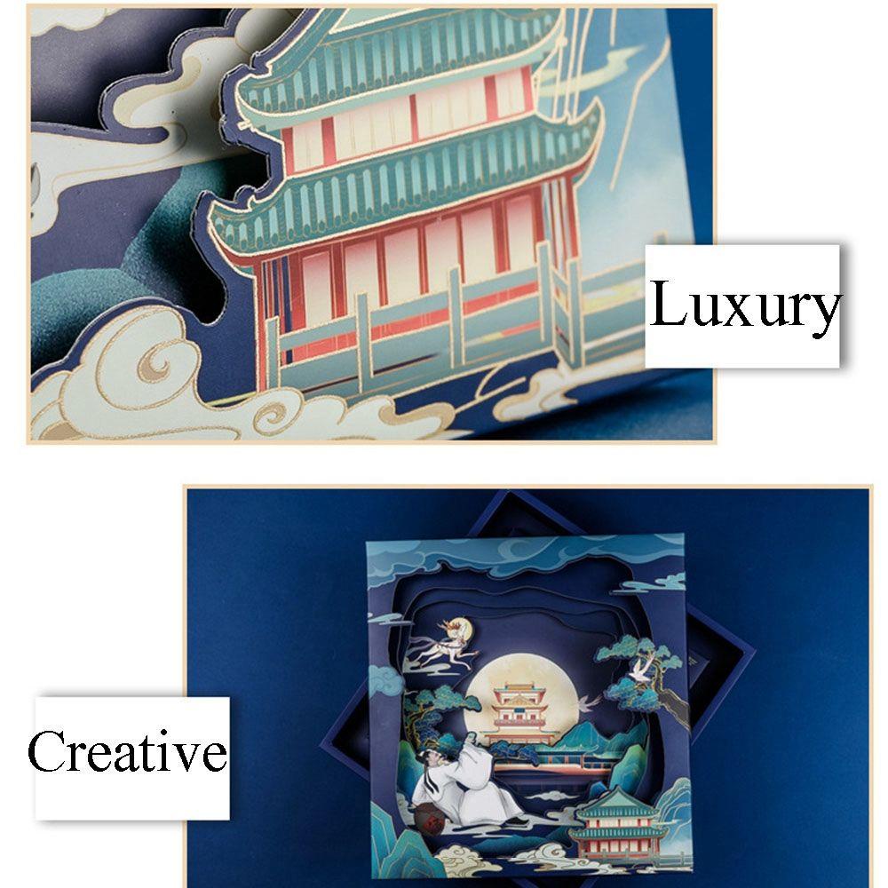 Hộp Đựng Bánh Quy Hiệu Ứng 3D Sang Trọng Phong Cách Trung Hoa