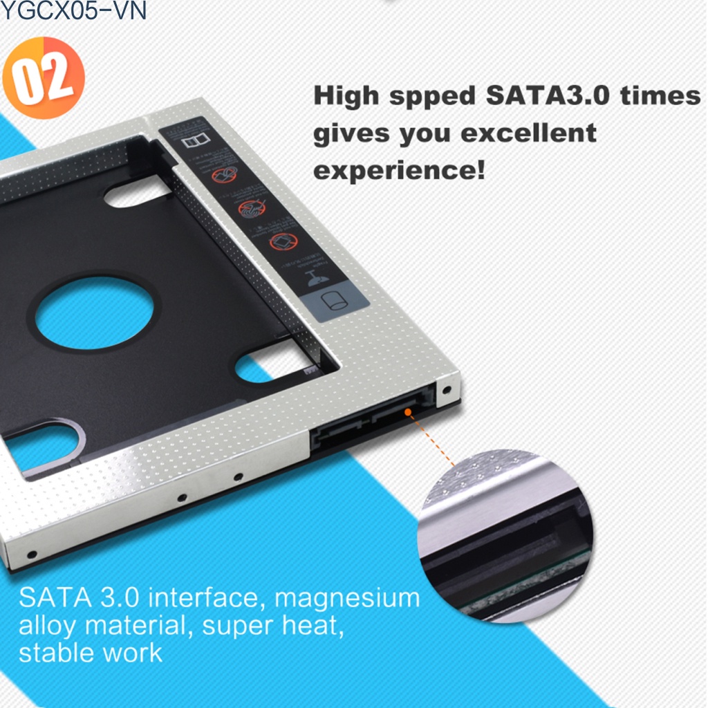Hộp Đựng Ổ Cứng Hdd 12.7mm / 9.5mm Sata 3.0 Hd Ssd Cho Laptop Cd-Rom | BigBuy360 - bigbuy360.vn