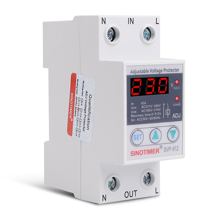 THIẾT BỊ BẢO VỆ MẤT DÂY TRUNG TÍNH - BẢO VỆ QUÁ ÁP - THẤP ÁP 40A 63A 80A/ 220V CÓ THỂ ĐIỀU CHỈNH ĐIỆN ÁP BẢO VỆ