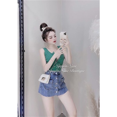 Áo ba lỗ sát nách trụ khuy nhiều màu