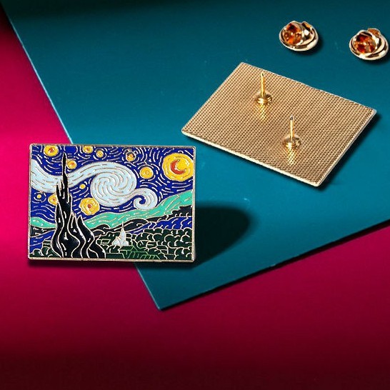 [20 MẪU] Pin cài áo bức tranh nổi tiếng của danh họa Vincent Van Gogh Sunflowers/ the Starry Night/ Tiếng Thét - GC132