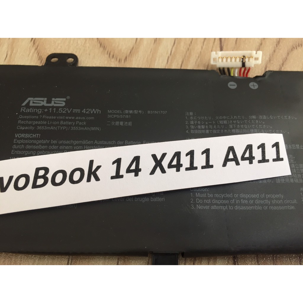 Pin laptop ASUS VivoBook 14 S410 X411 A411 B31N1707 Asus Zenbook UX310 UX310UA UX310UQ UX410UA