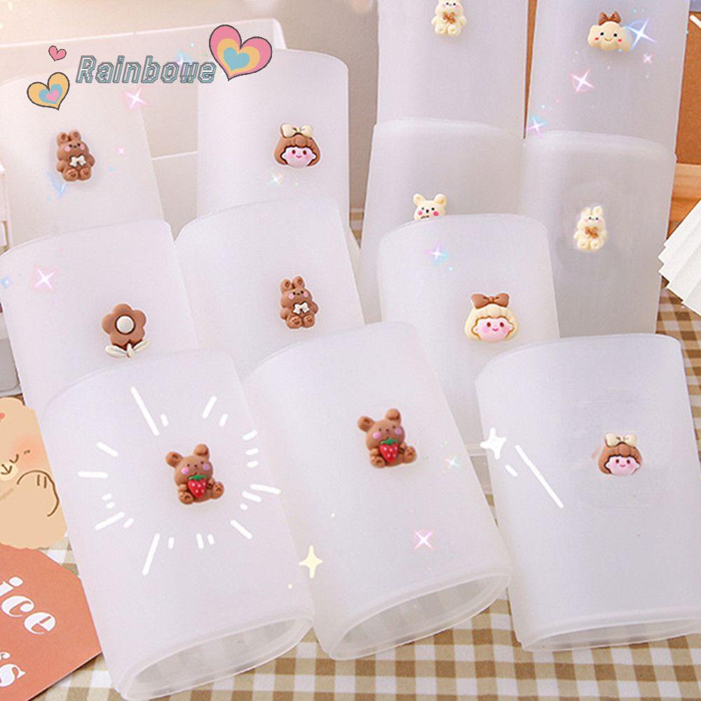 Hộp đựng bút/ cọ trang điểm để bàn đa năng in họa tiết hoạt hình dễ thương tiện dụng cho văn phòng/ trường học