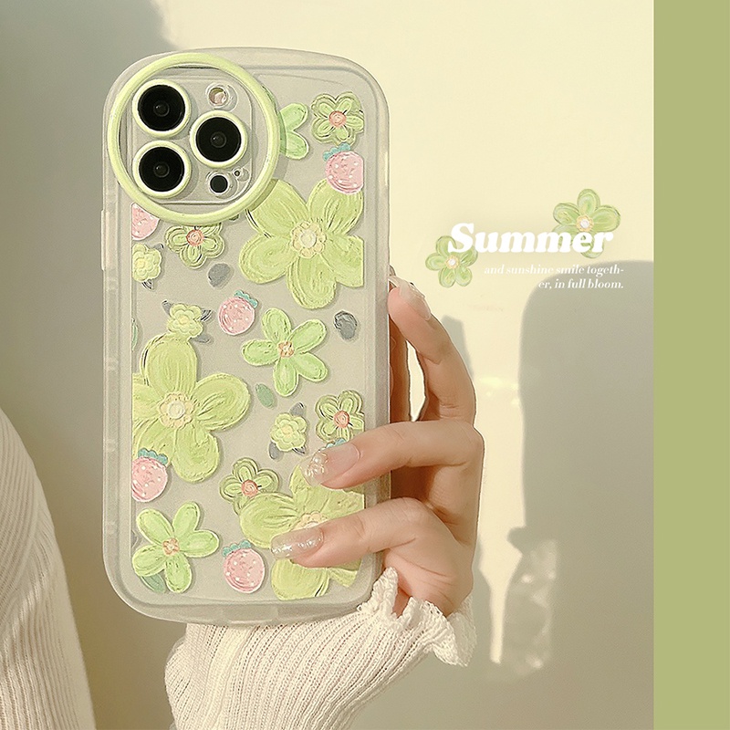Ốp Điện Thoại TPU Mềm Trong Suốt Họa Tiết Hoa / Dâu Tây Đơn Giản Chống Bụi Cho iPhone 13 12 Pro Max 11 Xr Xs Max X 7 8 Plus