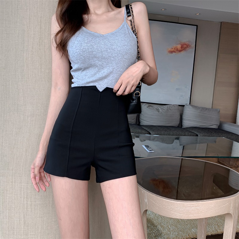 Quần đũi nữ, quần đùi nữ kiểu lưng thun freesize <55kg màu đen, be | BigBuy360 - bigbuy360.vn