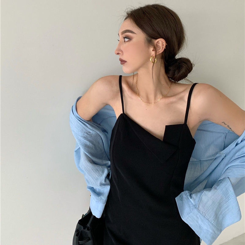 COZOKC Đầm Không Tay Dáng Ôm Hợp Thời Trang Cho Nữ