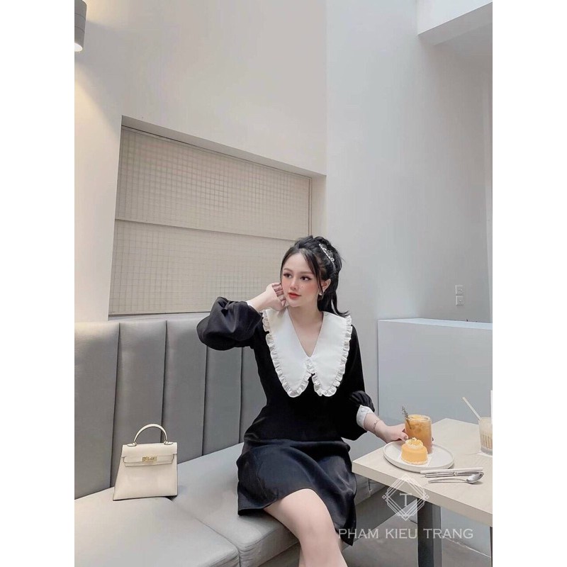 [Mã WAMT1505 giảm 10K đơn 0K] Đầm Tiểu Thư Bèo Trắng Dài Tay Siêu Dễ Thương | BigBuy360 - bigbuy360.vn