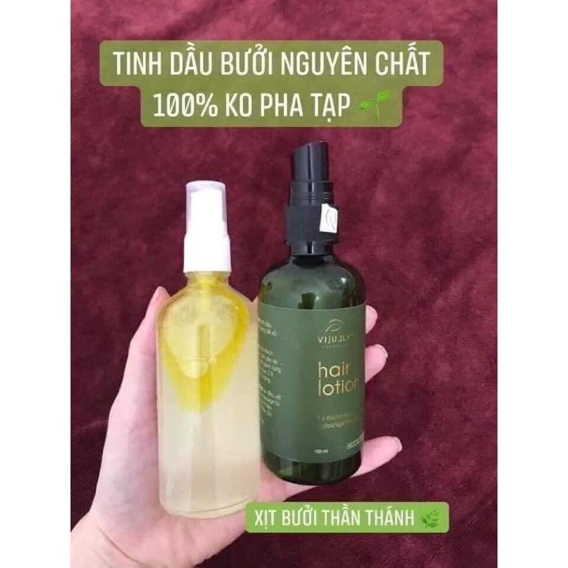 Tinh dầu bưởi Vijully ⚡ TẶNG CỘT TÓC ⚡  Xịt Tinh dầu bưởi Vijully kích mọc tóc thành 100% thiên nhiên