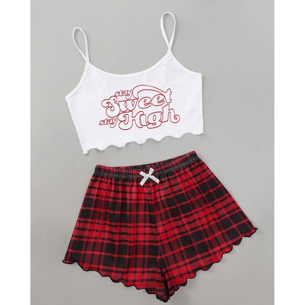 Đồ ngủ pijama nữ cotton thun hai dây, Đồ bộ nữ hai dây dễ thương mùa hè chất mát nhiều hoạ tiết đẹp áo Croptop mát mẻ