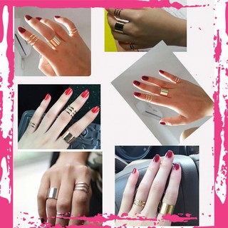 Bộ 3 nhẫn mạ vàng/bạc thiết kế hở nhiều kiểu dáng kích thước khác nhau - phukienxinh894