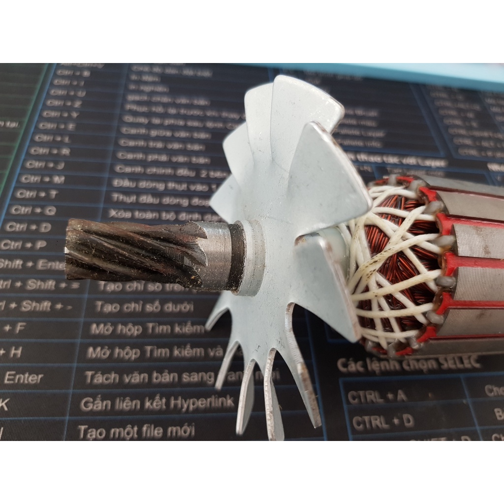 Rotor máy cắt sắt Kenyang , rô to máy cắt sắt Ken Yang - dài 218 - thân 53 - 8 răng dấu SẮC.