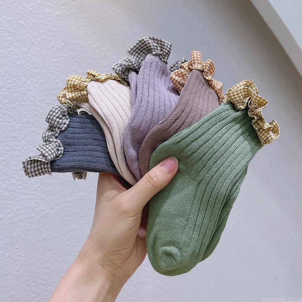 Vớ cotton họa tiết sọc đáng yêu dành cho bé gái