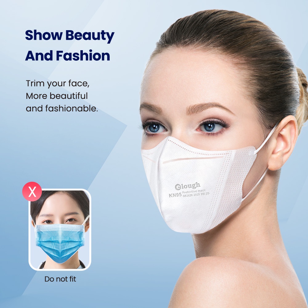 Set 10 Khẩu Trang 3D KN95 FFP2 Ce 4 Lớp Dành Cho Người Lớn