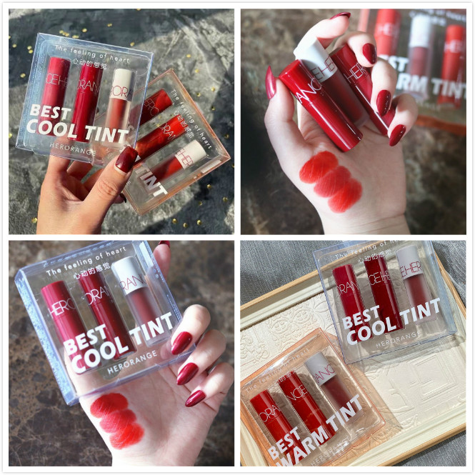 (Hàng Mới Về) Set 3 Son Kem Lì Mini Trang Điểm Xinh Xắn Phong Cách Hàn Quốc | BigBuy360 - bigbuy360.vn