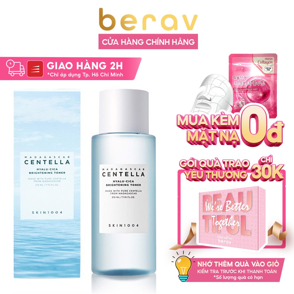 [MẪU MỚI] Nước Hoa Hồng Skin1004 Hyalu Cica Dưỡng Ẩm, Làm Sáng Da Madagascar Centella Brightening Toner 210ml