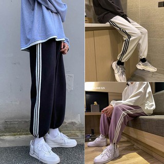 Quần jogger nam nữ thể thao 3 sọc form rộng thụng nhiều màu- SP30