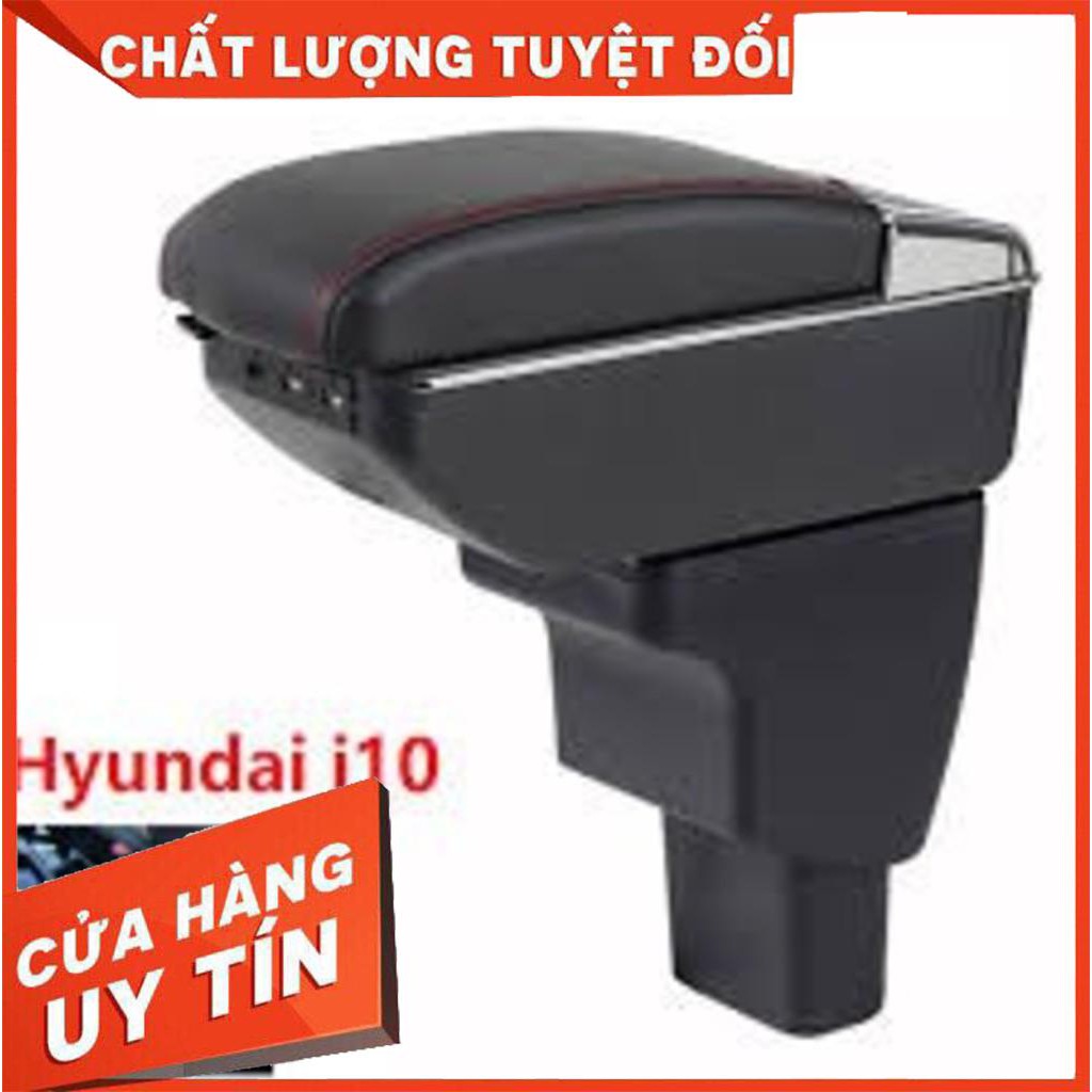 Thanh lý - Hộp tỳ tay cao cấp đen dành cho xe Huyndai Grand i10 -M03