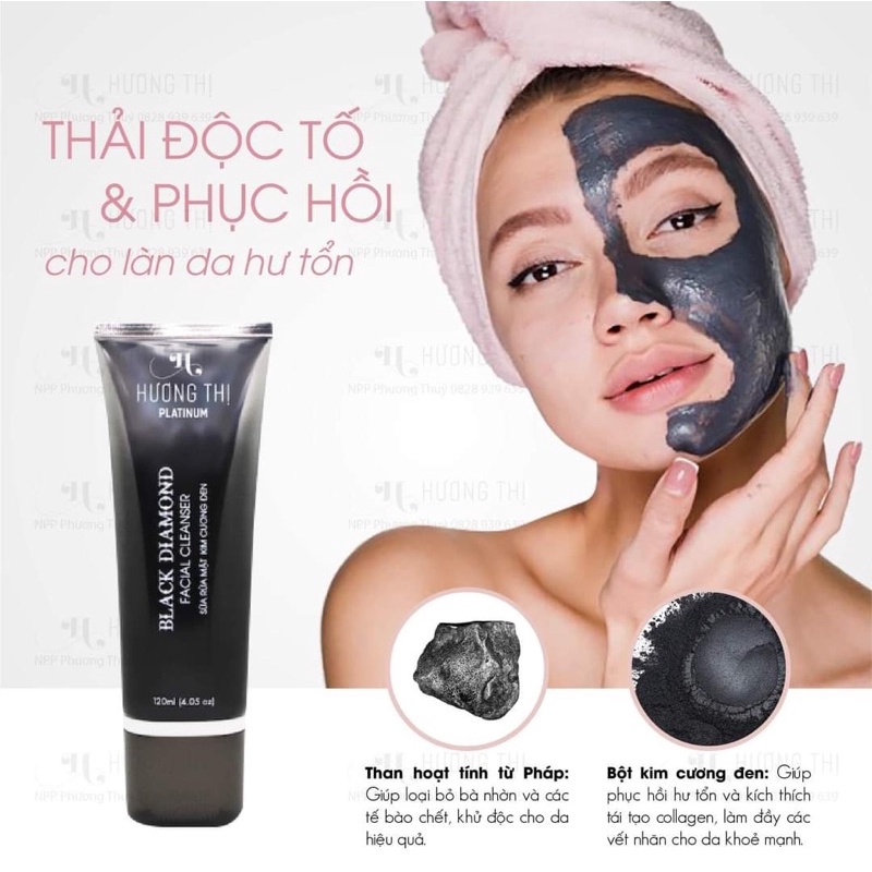 SỮA RỬA MẶT KIM CƯƠNG ĐEN   HƯƠNG THỊ 120ml