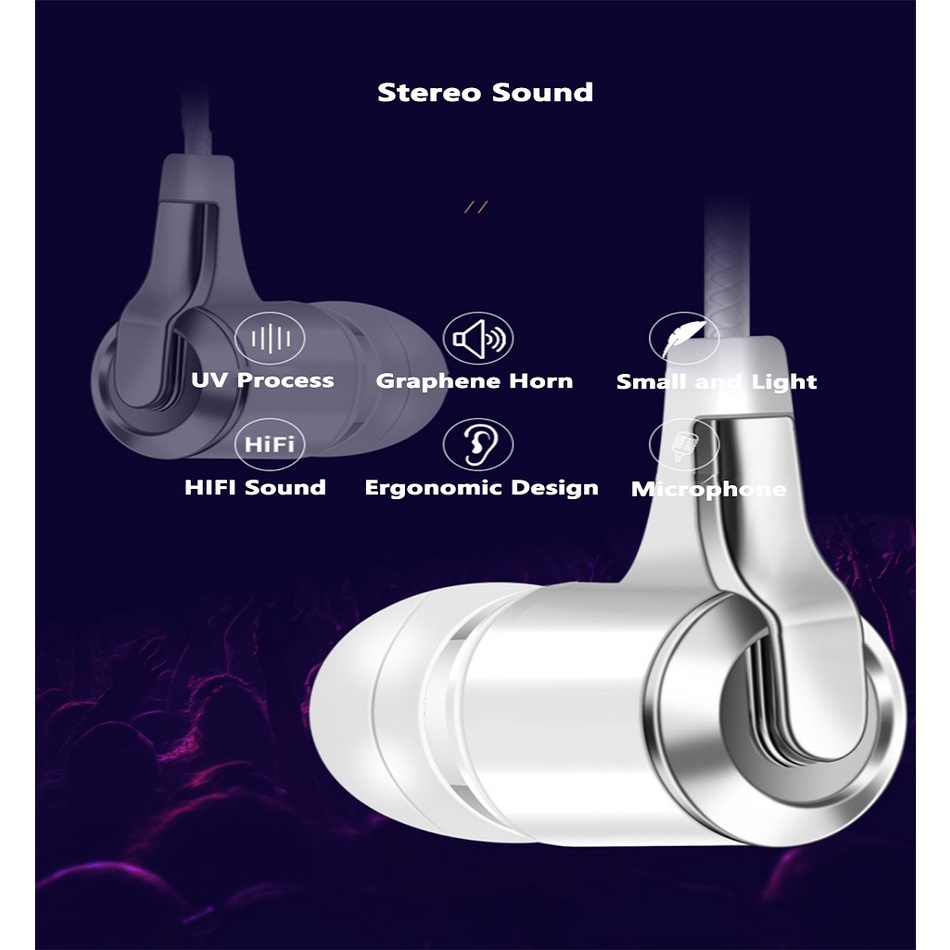 Tai Nghe Thể Thao Nhét Tai Có Dây 3.5mm Dài 1.2m Bằng Kim Loại Chuyên Dụng Cho Huawei Xiaomi