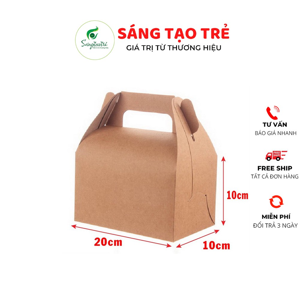 Hộp Giấy Kraft HGKRAFT04 Hộp Giấy Đựng Thức Ăn SÁNG TẠO TRẺ Sỉ Hộp Thực Phẩm  Đựng Đồ Ăn Bán Online 