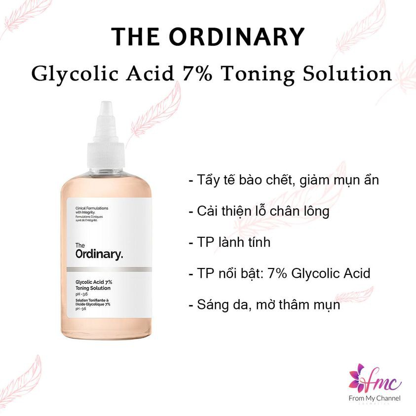 Toner The Ordinary Glycolic Acid 7% Toning Solution 240ml + Tặng 1 túi chườm giảm đau bụng