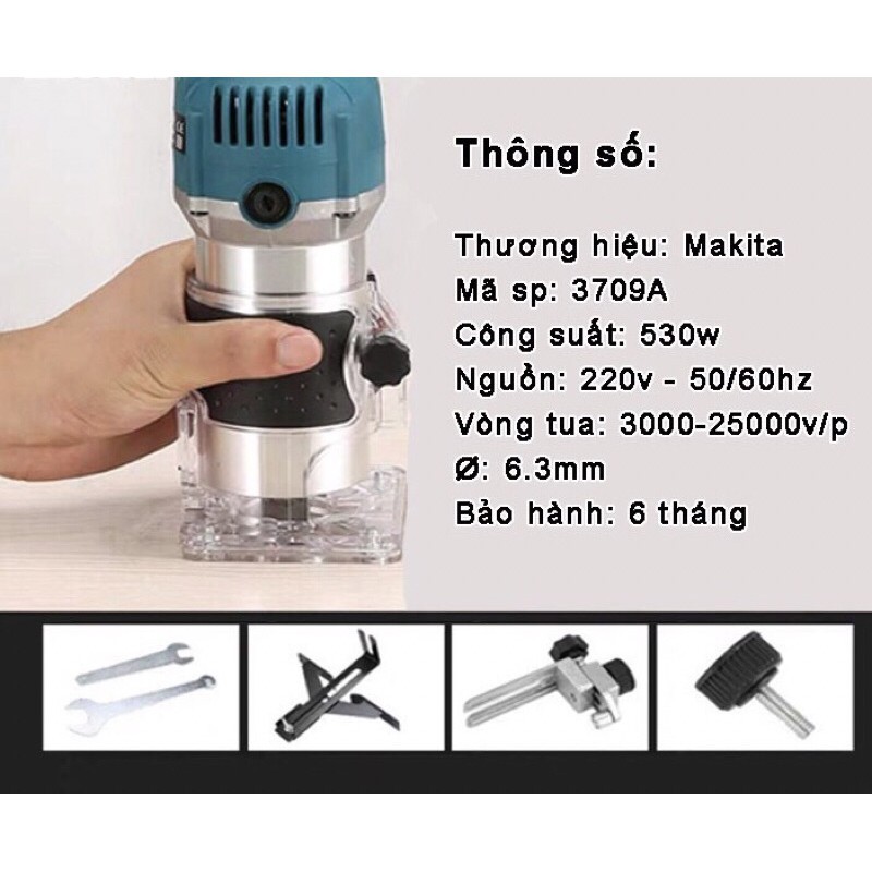 Máy Soi, Phay Gỗ Mini - MAKITA 6mm MT3709 Hàng THÁI LAN ( Miễn Ship )