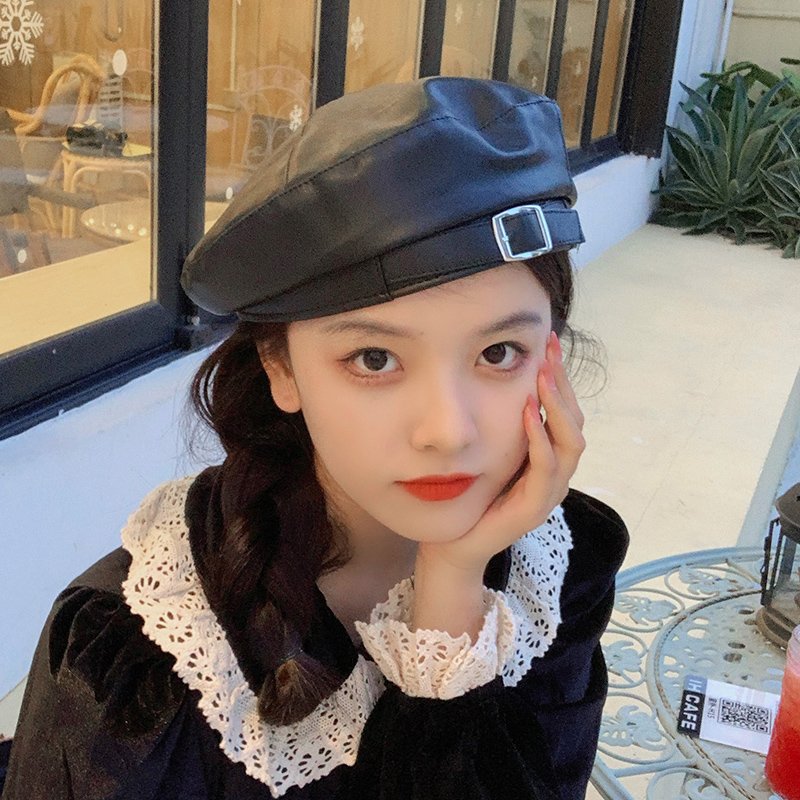 NEW Nón Beret Da Pu Thời Trang Dành Cho Nữ