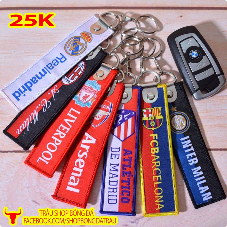 Móc khoá vải các clb bóng đá Arsenal Liverpool Chelsea MU real barca dortmund bayern
