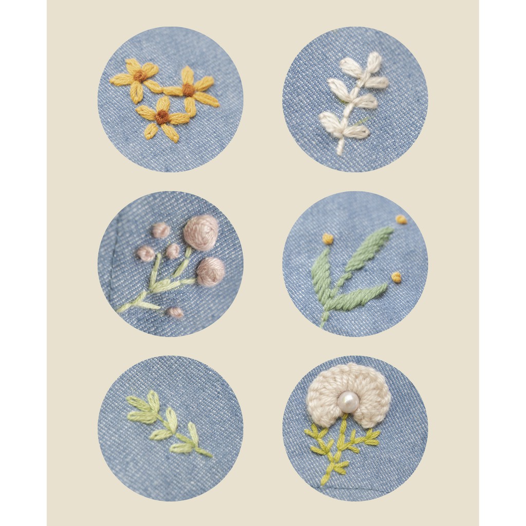 HANGKAO - Quần váy hani vạt thêu hoa thủ công