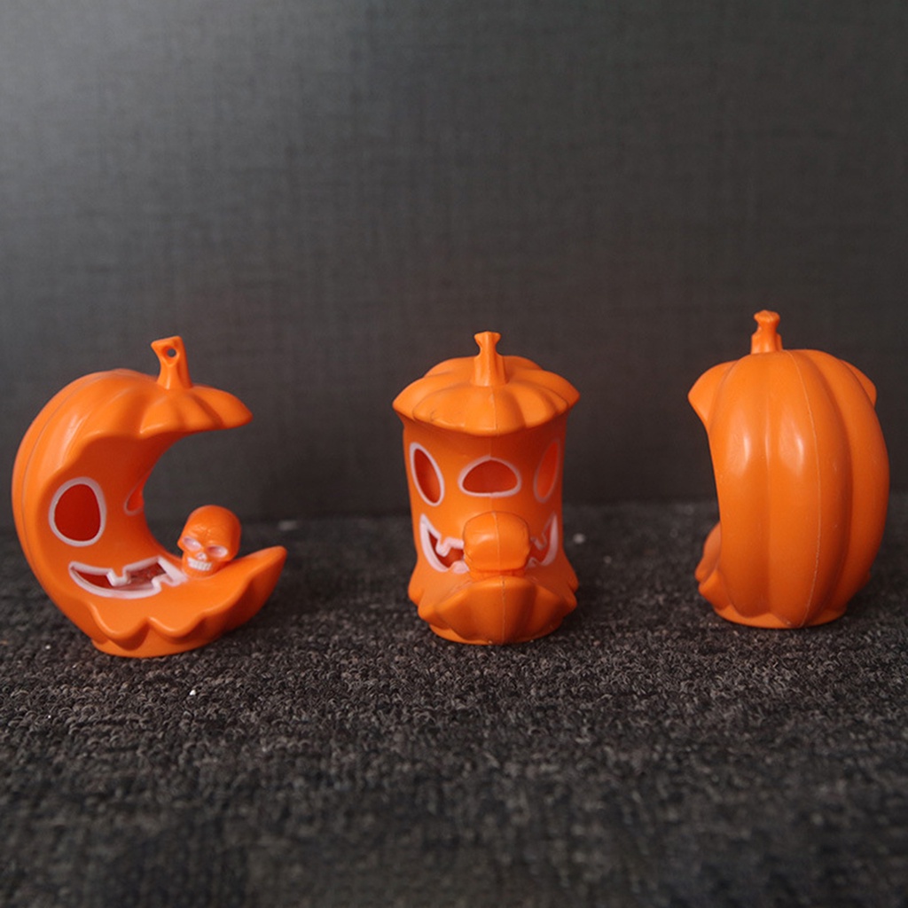 Set 2 Đèn Lồng LED Hình Bí Ngô Đầu Lâu Trang Trí Halloween