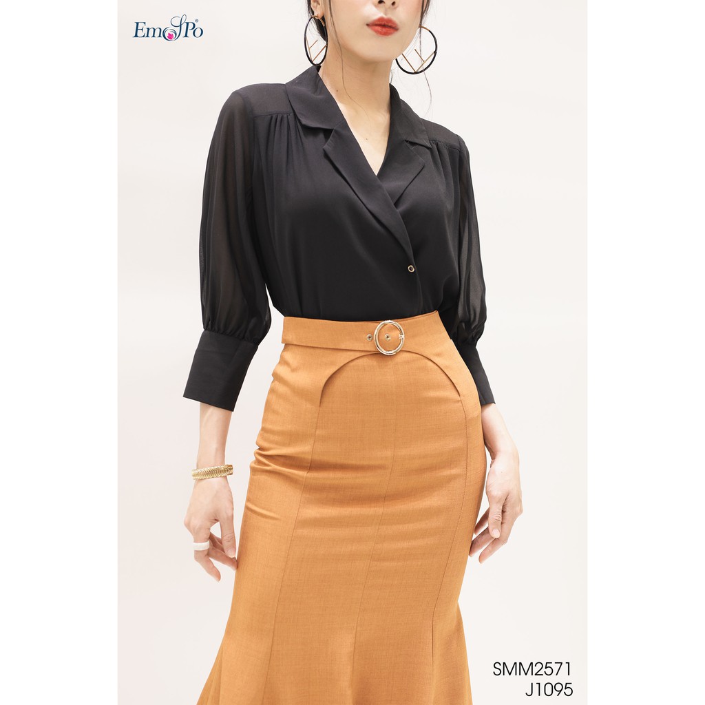 Áo Sơ mi cổ vest bẻ ve, tay bồng Emspo SMM2594