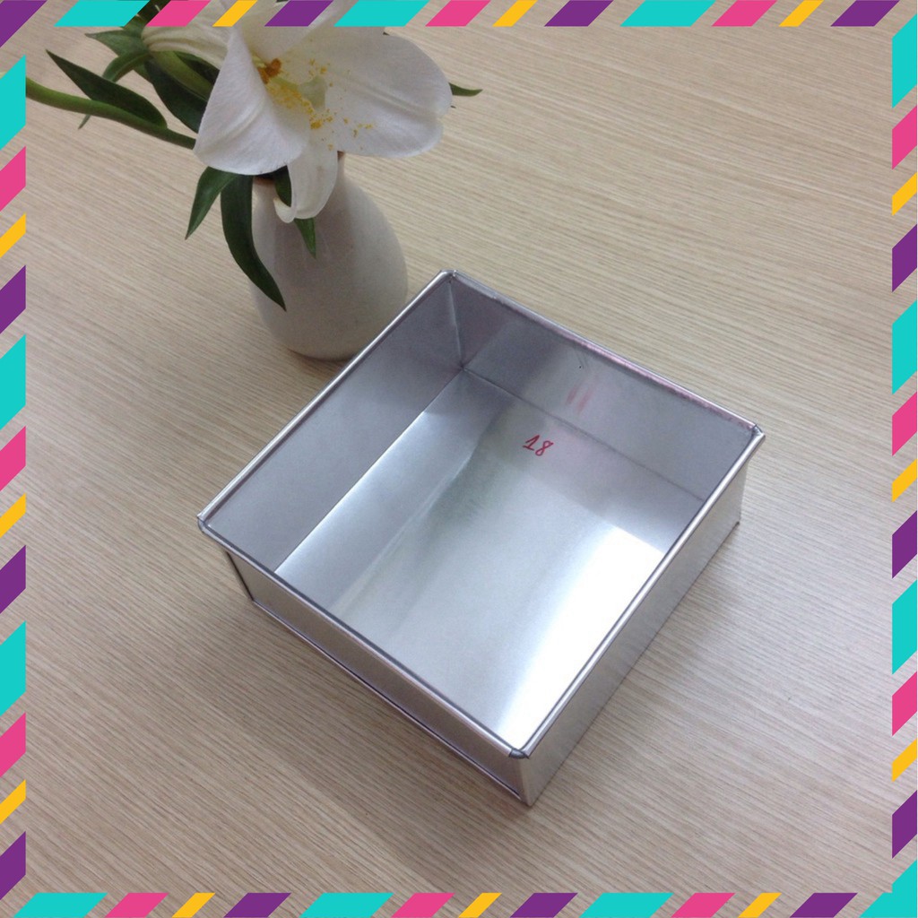 Khuôn vuông đế liền 18cm