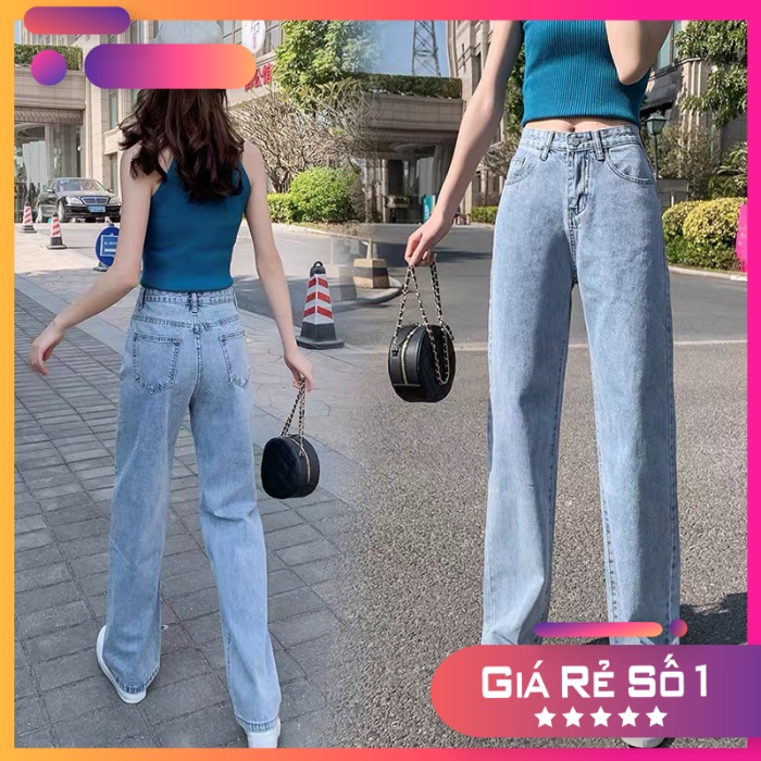 Quần Jeans Nữ Ống Rộng Quảng Châu Siêu HOT - Hàng Cao Cấp
