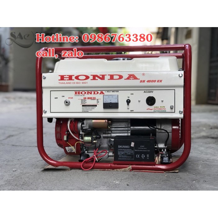 Máy Phát Điện Honda 3.5kw- SH4500 Chạy Xăng Đề nổ hàng chính hãng Thái Lan tại Ninh Bình.