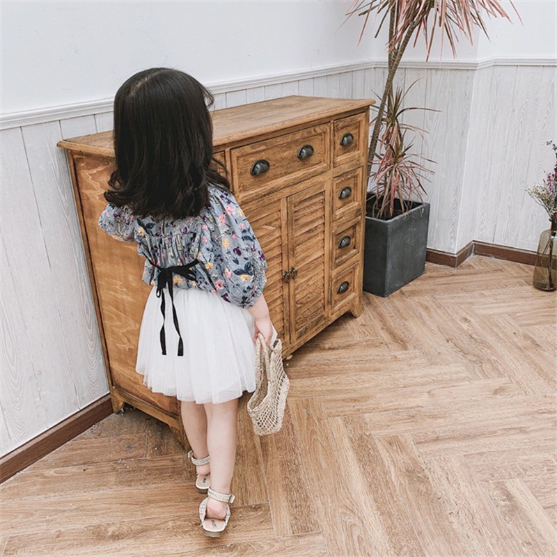 Đầm búp bê in họa tiết thời trang xinh xắn cho bé gái 3-8 tuổi