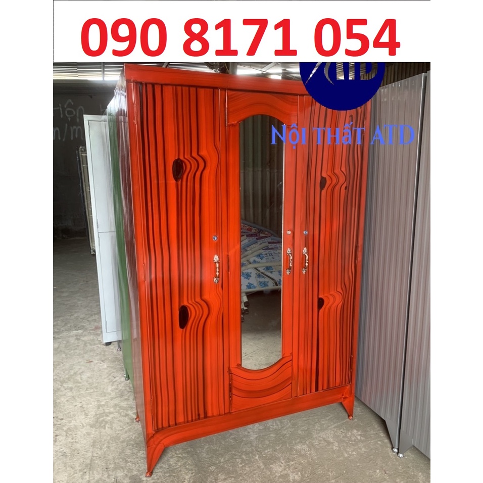 Tủ sắt 3 cánh cao cấp màu xám,xanh lá,hồng,vàng,đỏ gỗ giá rẻ hồ chí minh