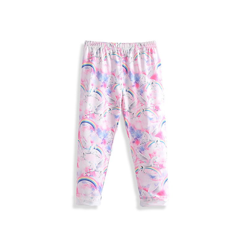 BEAR LEADER Quần Legging Màu Nhuộm Họa Tiết Kỳ Lân / Cầu Vồng Xinh Xắn Cho Bé Gái 3-7 Tuổi