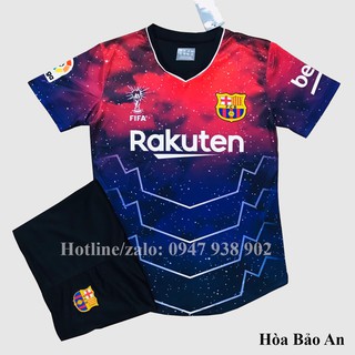 QUẦN ÁO BÓNG ĐÁ THỂ THAO BARCA XANH CHUỐI MỚI ĐẸP 2019